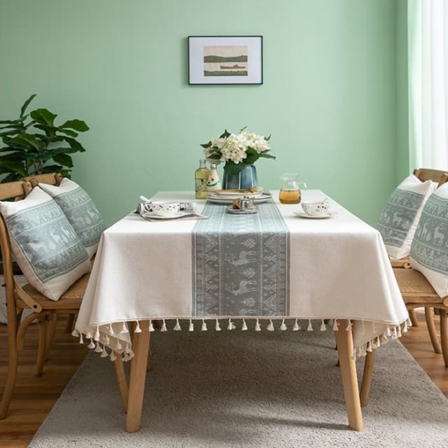 北欧風撥水加工布製テーブルクロス
