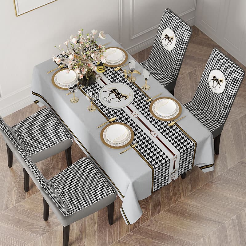 テーブルクロス 千鳥格子柄装飾テーブルランナー風布製クロス