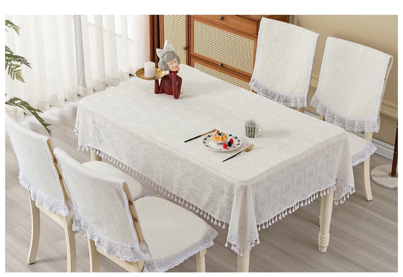 テーブルクロス 布 優雅な房飾りレースクロス