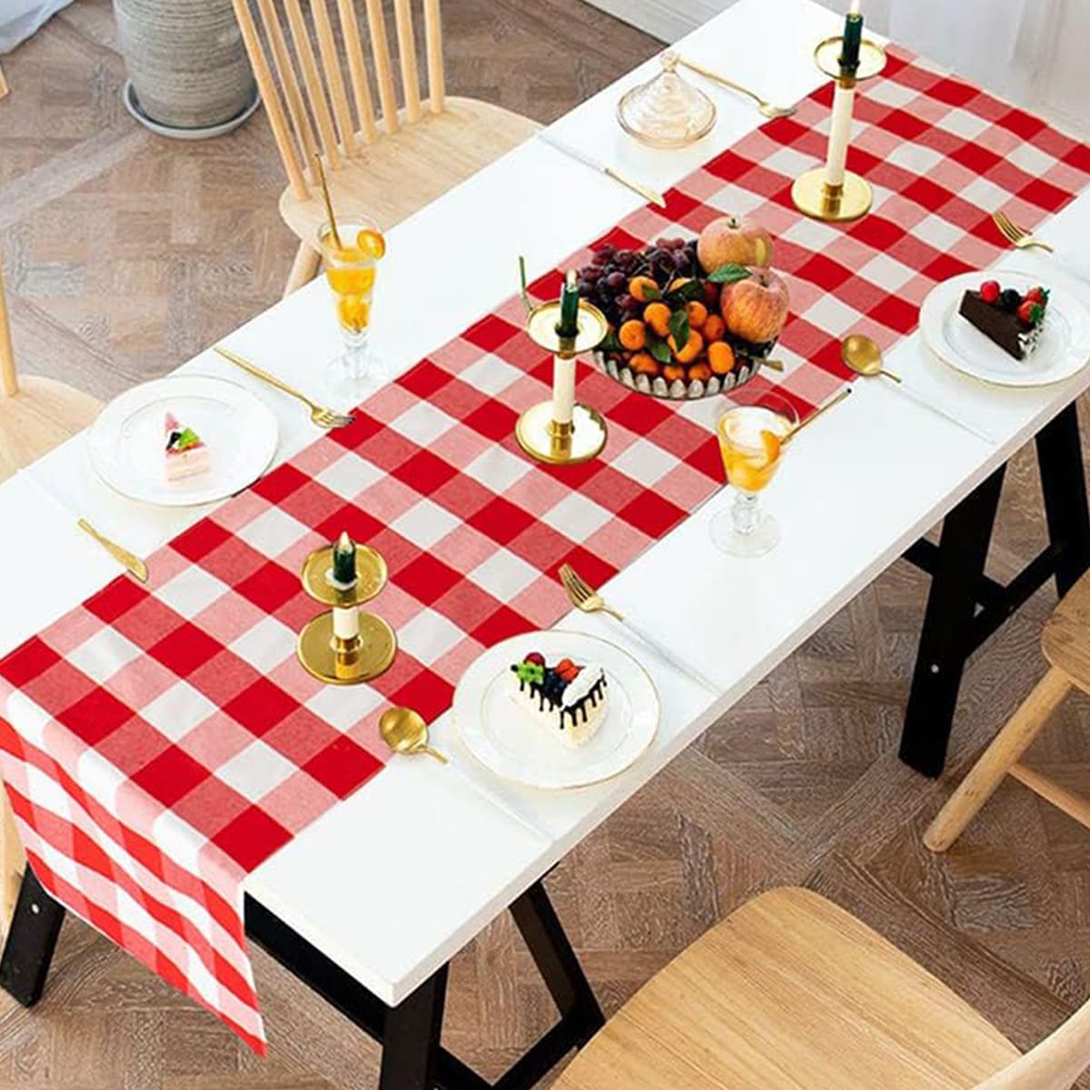 テーブルクロス センタークロス 自然派おしゃれなチェック柄