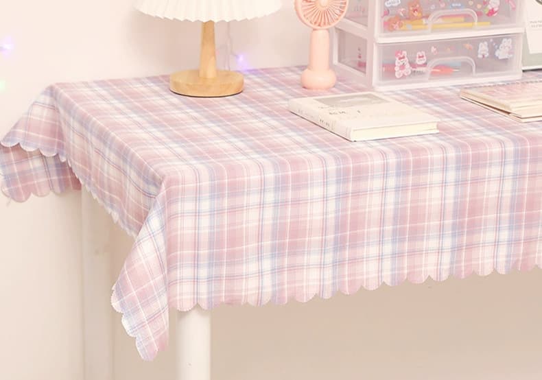 テーブルクロス 優しい格子柄のテーブルカバー