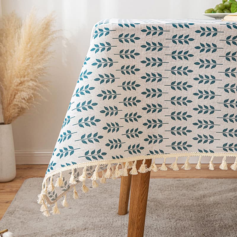 植物標本柄タッセル付きテーブルクロス