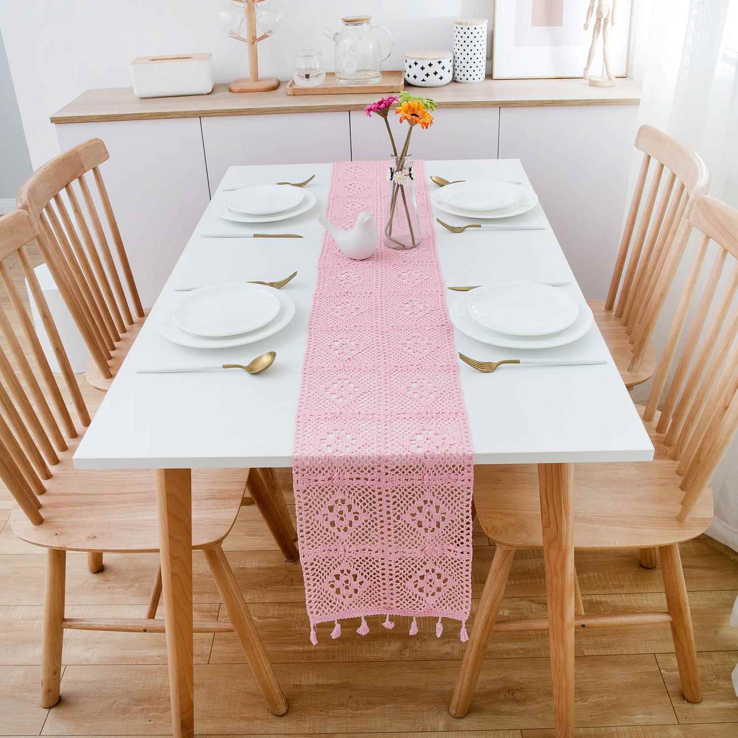 テーブルクロス センタークロス 透かし模様の手編み