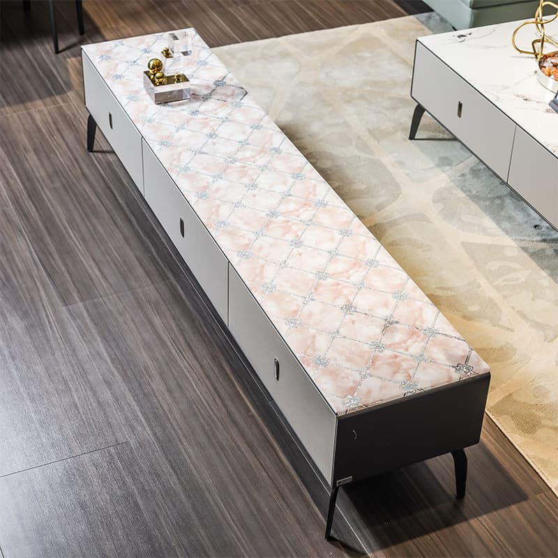 テーブルクロス 大理石風格子模様ビニールクロス