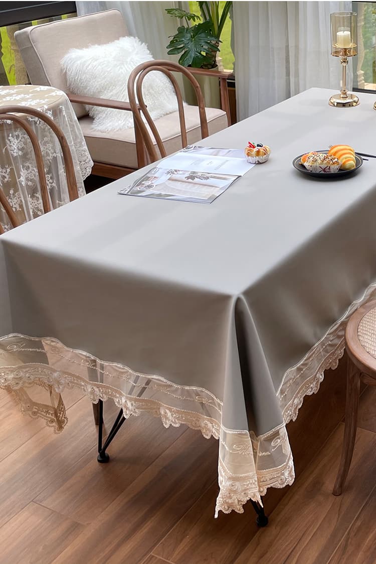 テーブルクロス ビニール 上品レース縁取りビニールクロス