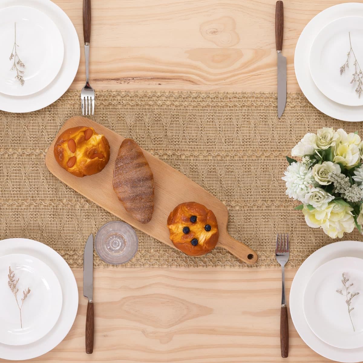 テーブルクロス 透かし編み麻風テーブルランナー