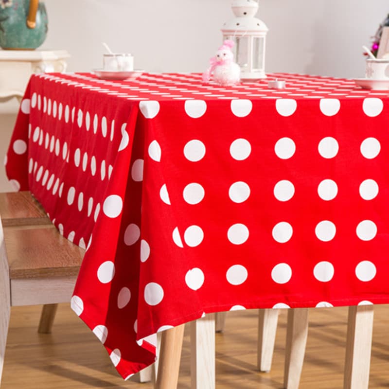 テーブルクロス 大きな水玉模様のポップで可愛らしいテーブル布