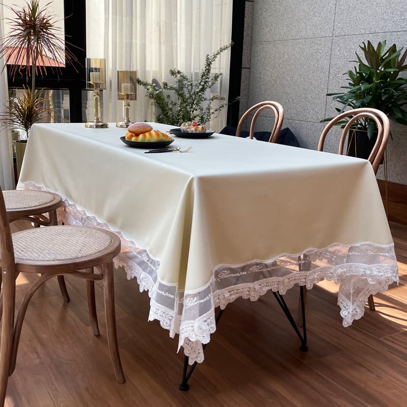 テーブルクロス ビニール 上品レース縁取りビニールクロス