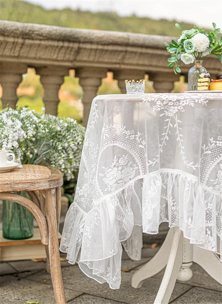 姫系レース布テーブルクロス 田園風ピクニック用