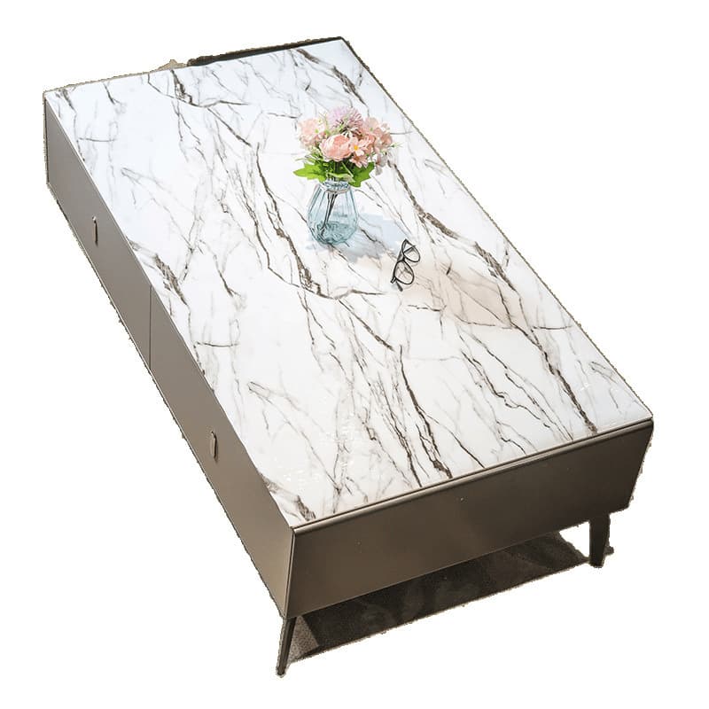 テーブルクロス 大理石風格子模様ビニールクロス