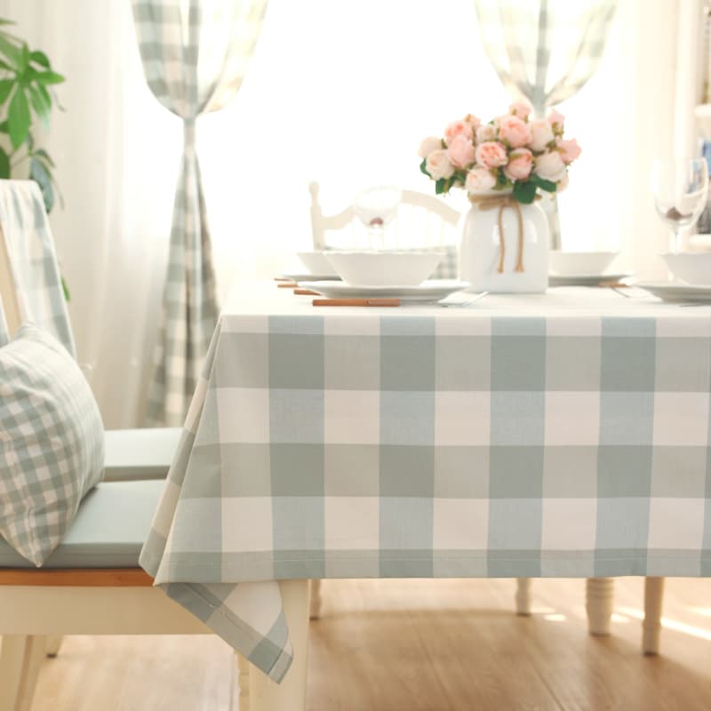 テーブルクロス チェック さわやか格子柄の北欧風テーブルクロス
