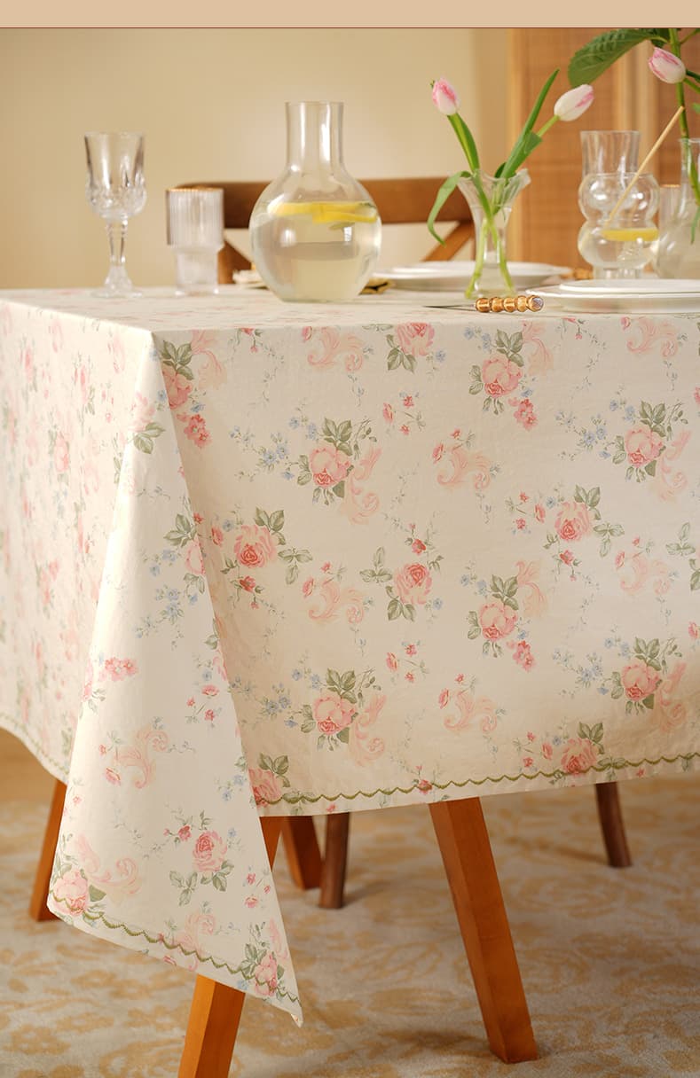 テーブルクロス ビニール 優雅な花柄ビニールテーブルクロス