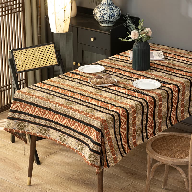テーブルクロス テーブルクロス 民族風幾何学模様リネンクロス