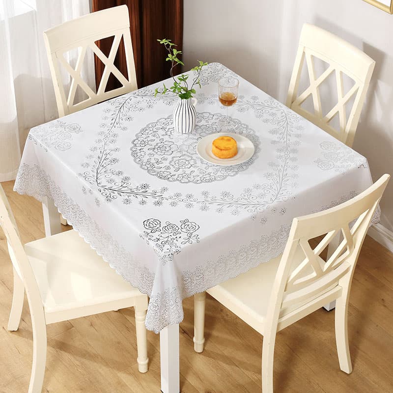 テーブルクロス 布 優美刺繍のテーブルカバー
