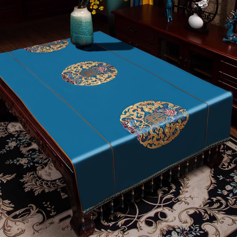 テーブルクロス クッションビニール 高級刺繍入りテーブル掛け