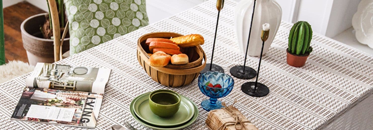 テーブルクロス 手編み風幾何学模様レーステーブルクロス