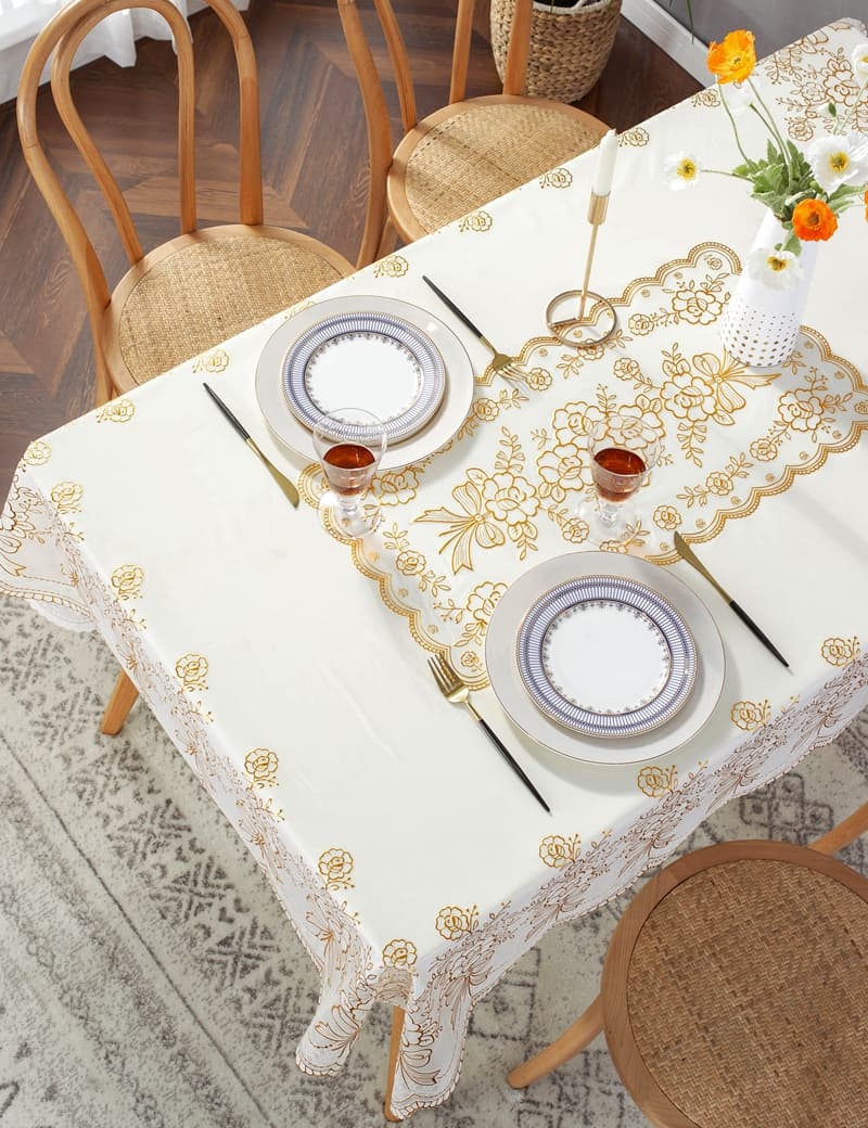 テーブルクロス 優美な花レース柄センタークロス