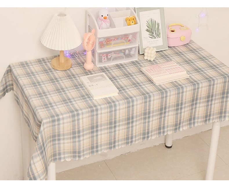 テーブルクロス 優しい格子柄のテーブルカバー