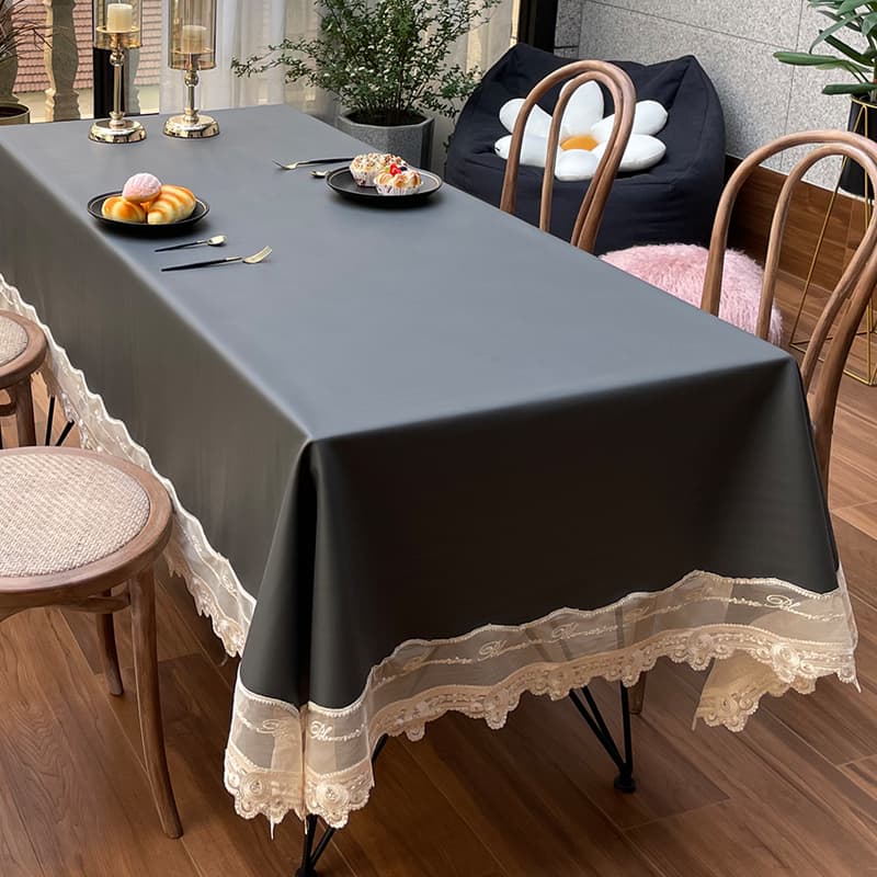 テーブルクロス ビニール 上品レース縁取りビニールクロス