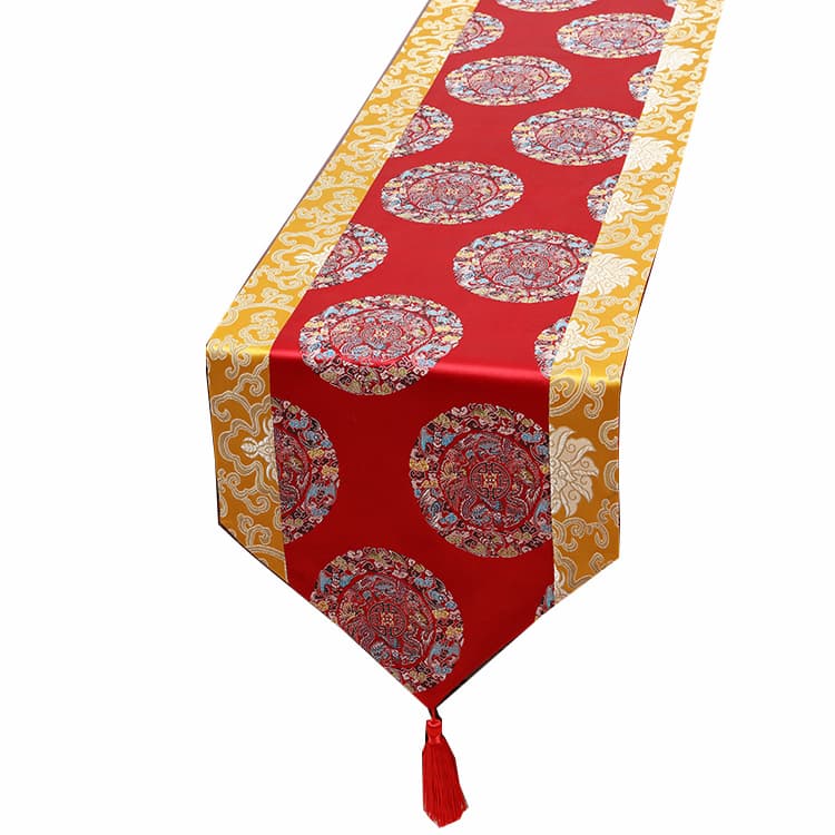 テーブルクロス センタークロス 伝統的な絹の円紋様クロス