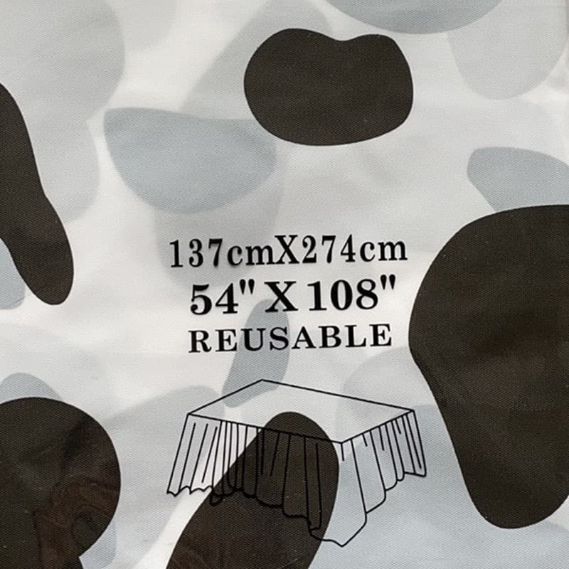 テーブルクロス 牛柄斑点模様防水ビニールテーブルクロス