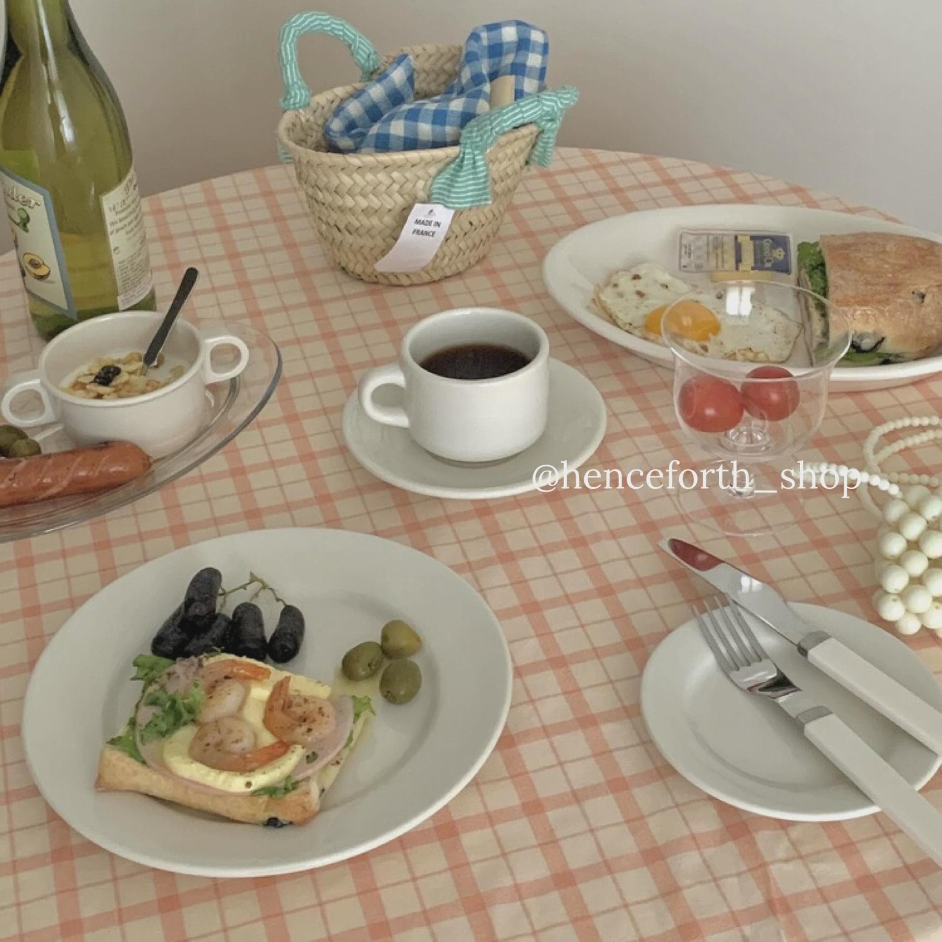 テーブルクロス 優しい格子の朝食テーブルクロス