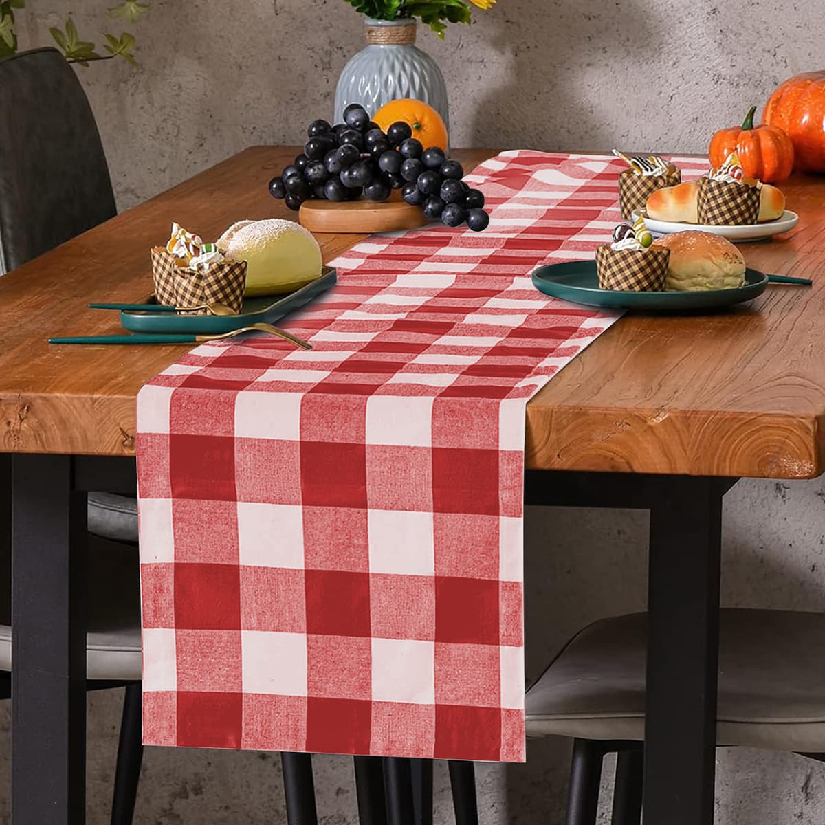テーブルクロス センタークロス 自然派おしゃれなチェック柄