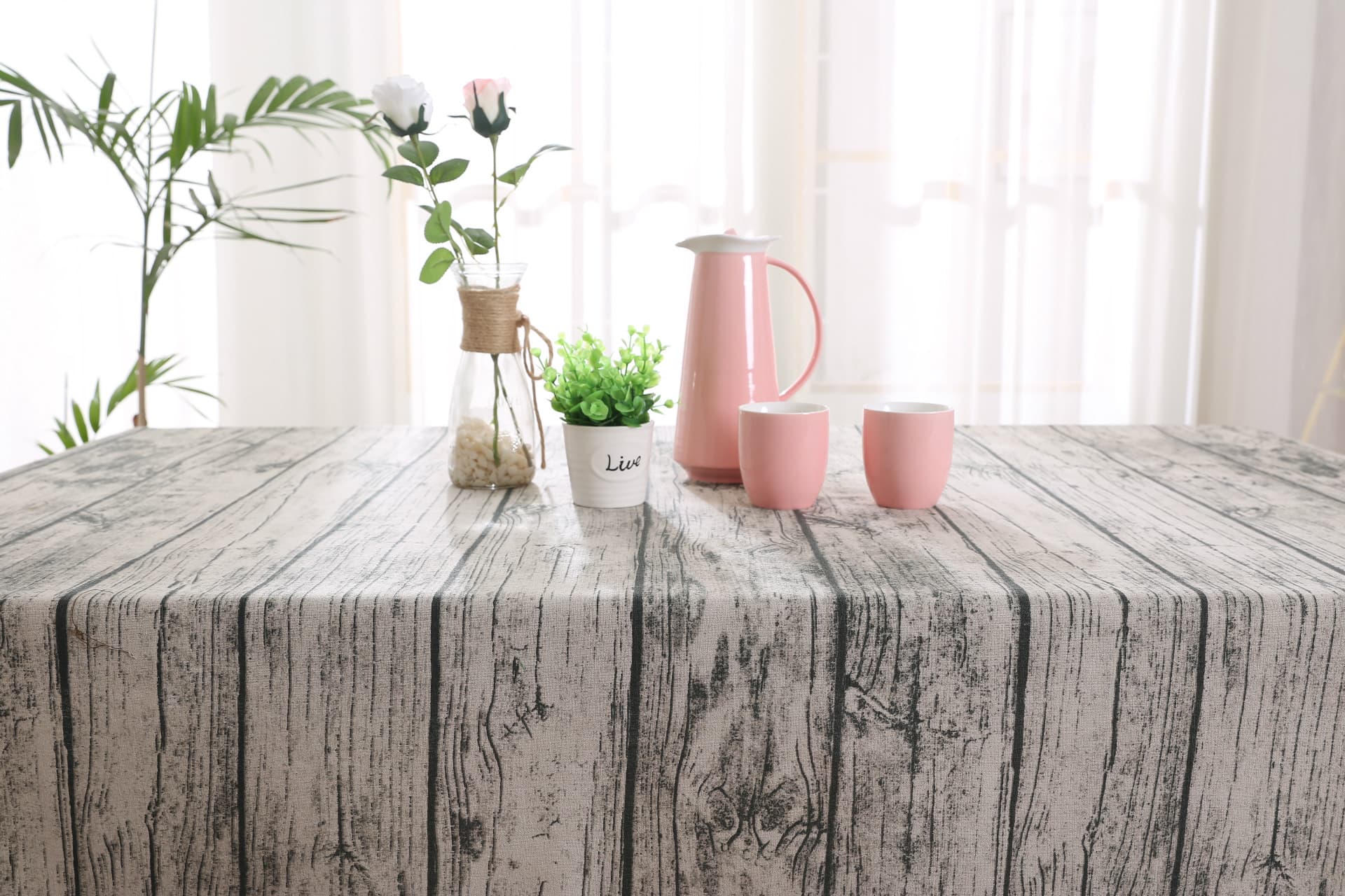 テーブルクロス 古材風ヴィンテージ木目テーブルクロス