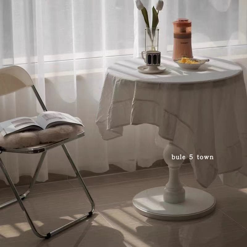 テーブルクロス 天然素材の丸型リネン風テーブルクロス