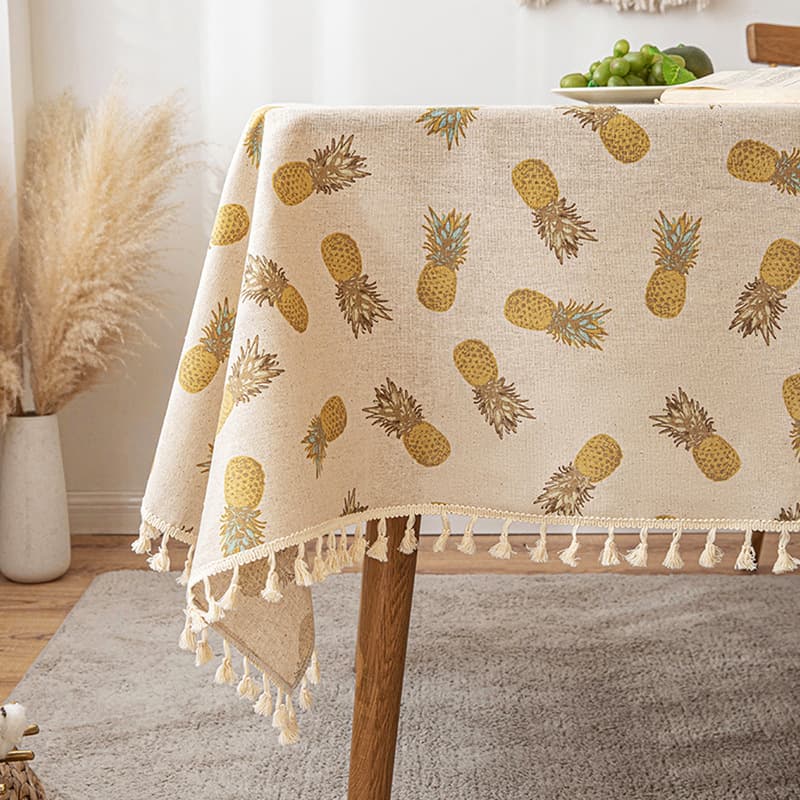 植物標本柄タッセル付きテーブルクロス