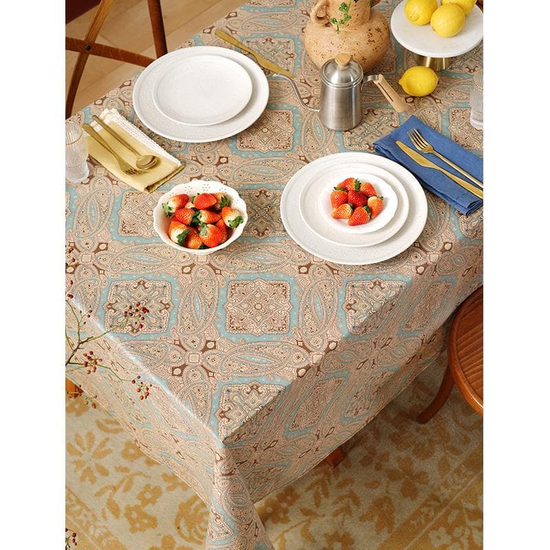 テーブルクロス ビニール ペイズリー模様のビニールクロス