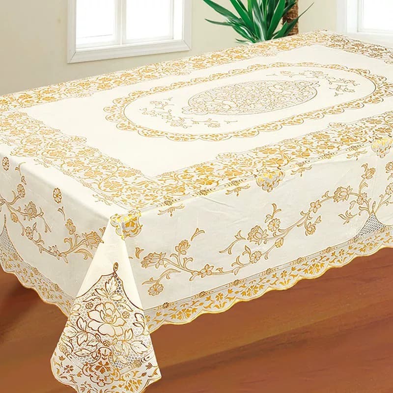 テーブルクロス ビニール 花模様 撥水加工 食卓カバー