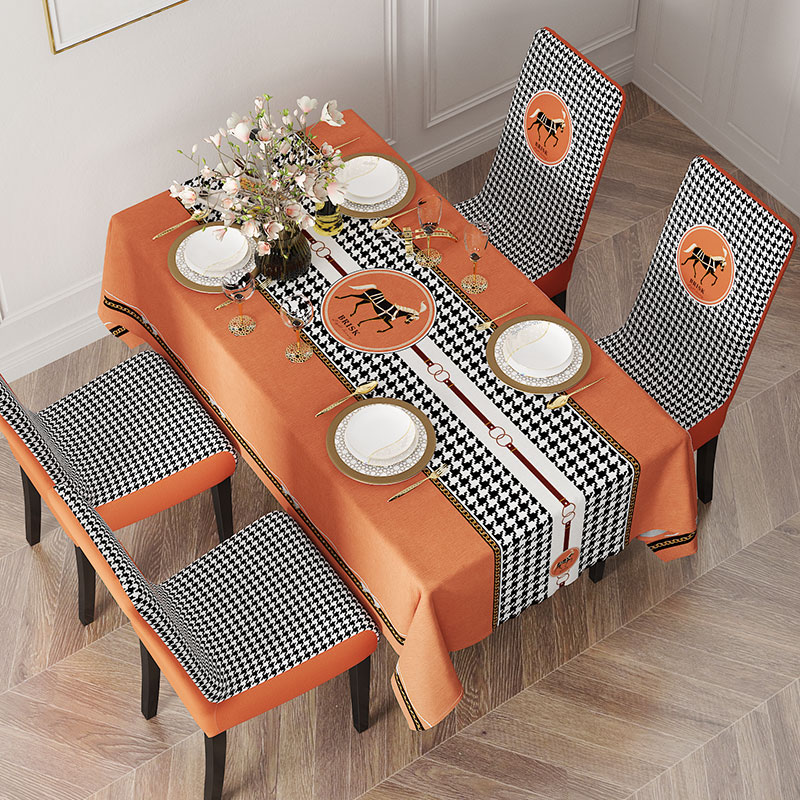 テーブルクロス 千鳥格子柄装飾テーブルランナー風布製クロス