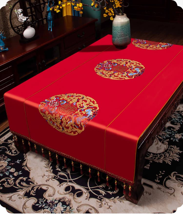 テーブルクロス クッションビニール 高級刺繍入りテーブル掛け