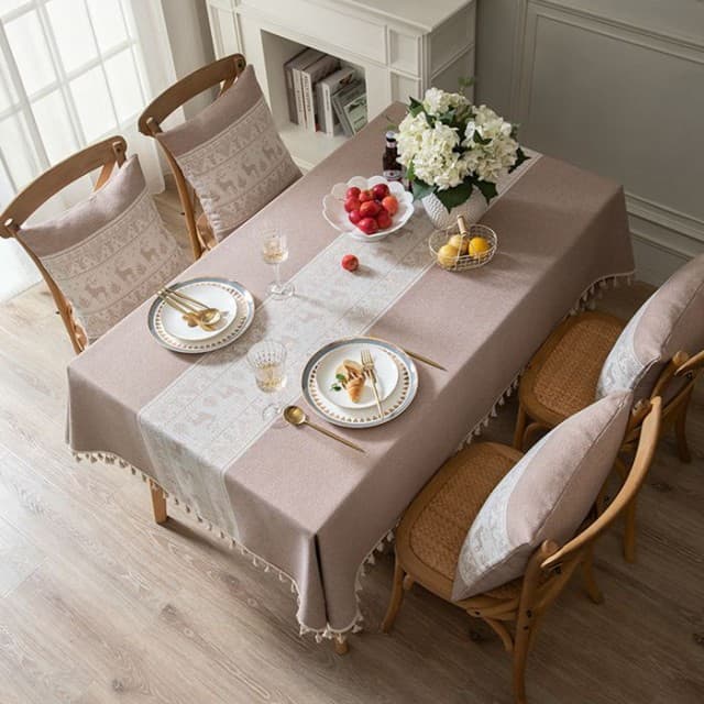 北欧風撥水加工布製テーブルクロス