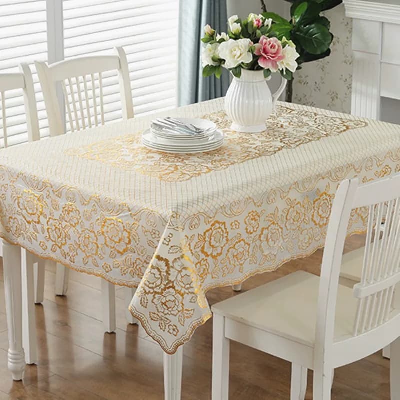 テーブルクロス ビニール 花模様 撥水加工 食卓カバー