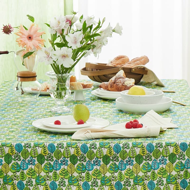 テーブルクロス ビニール 北欧風 葉っぱ模様 ビニールクロス