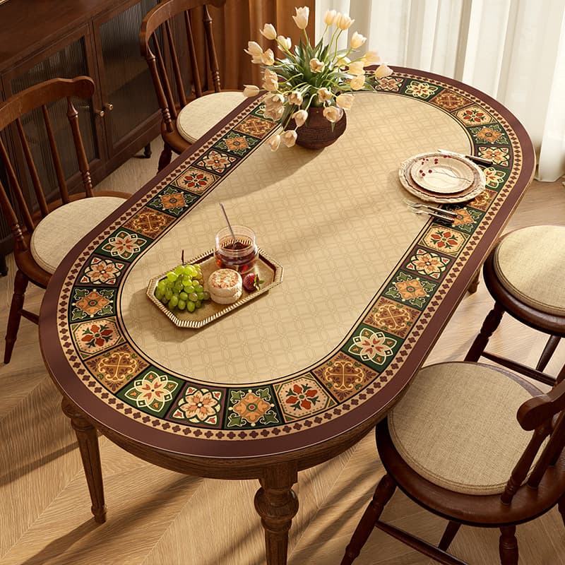 テーブルクロス ビニール 華麗な装飾模様 防水テーブルカバー