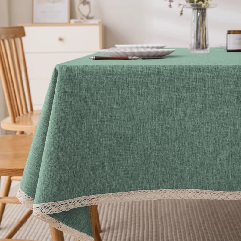 テーブルクロス リネン レース縁取りリネン テーブルクロス