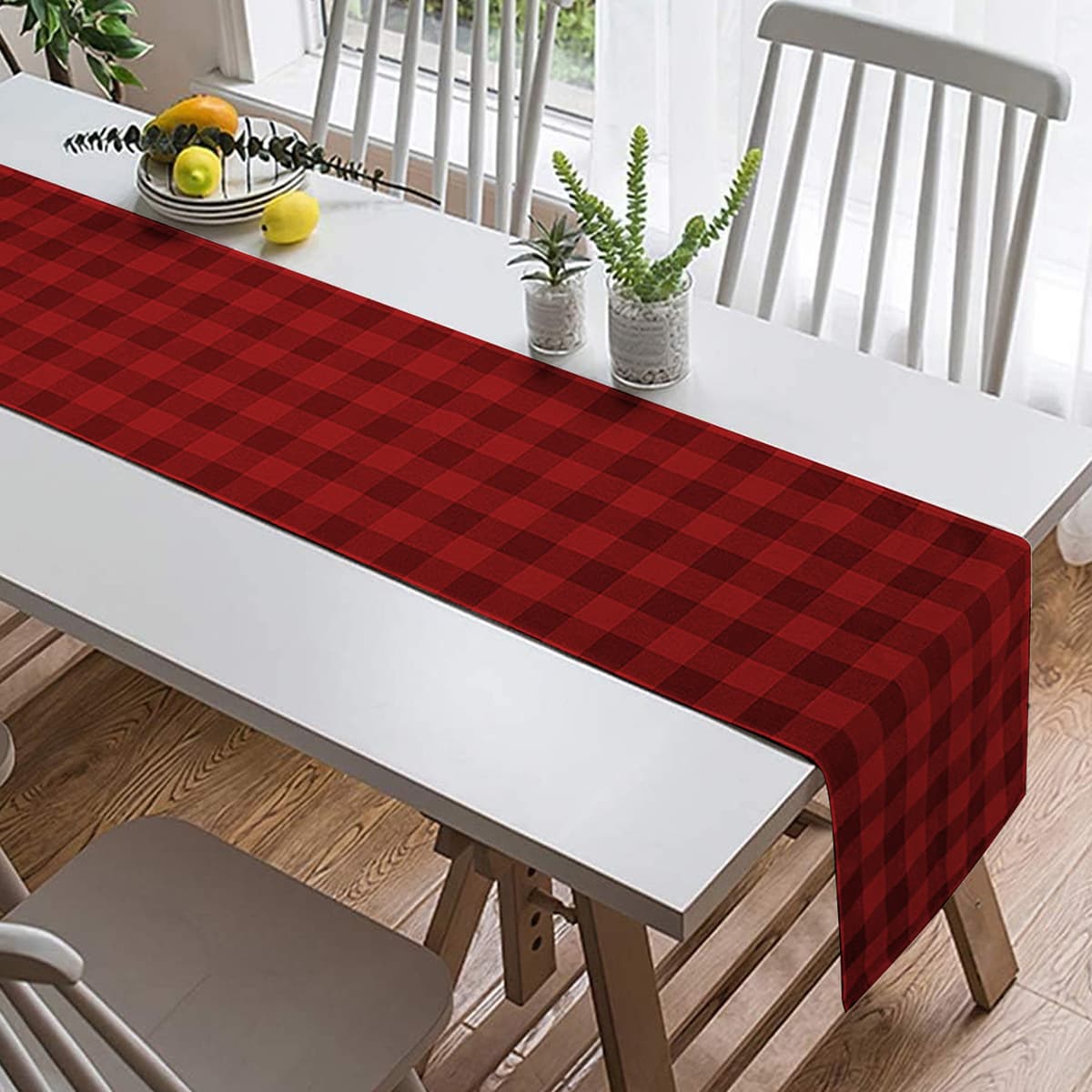 テーブルクロス センタークロス 自然派おしゃれなチェック柄