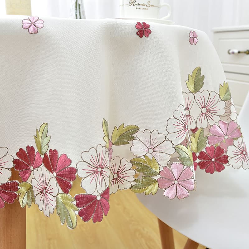 テーブルクロス 布 花刺繍デザインクロス