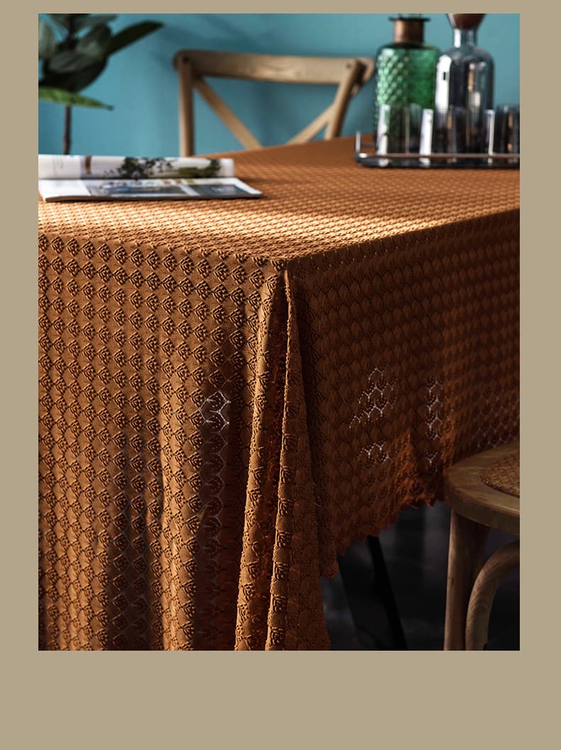 テーブルクロス 幾何学模様織りレース布テーブルクロス