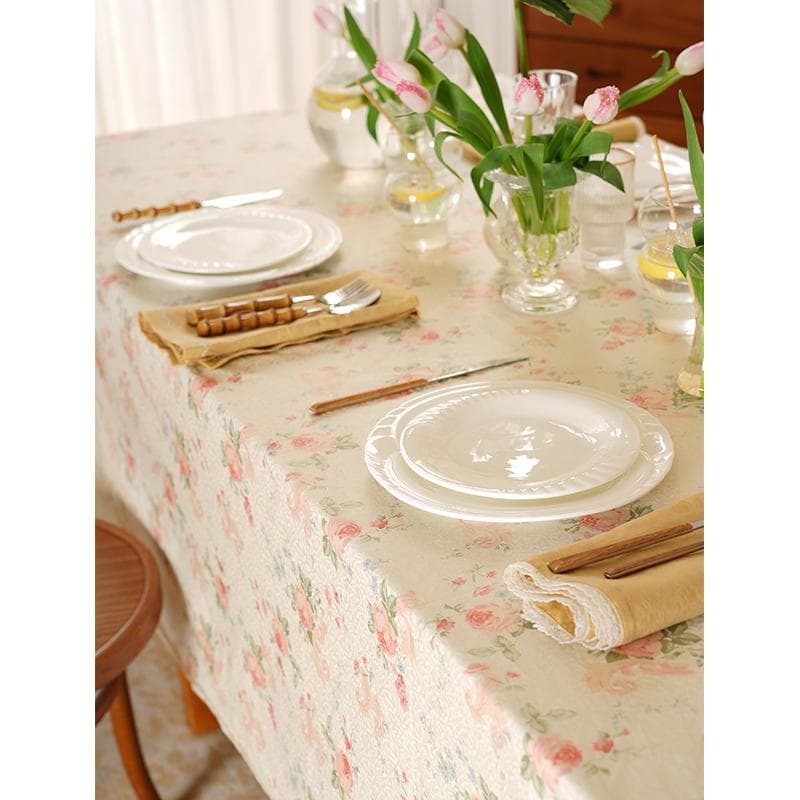 テーブルクロス ビニール 優雅な花柄ビニールテーブルクロス