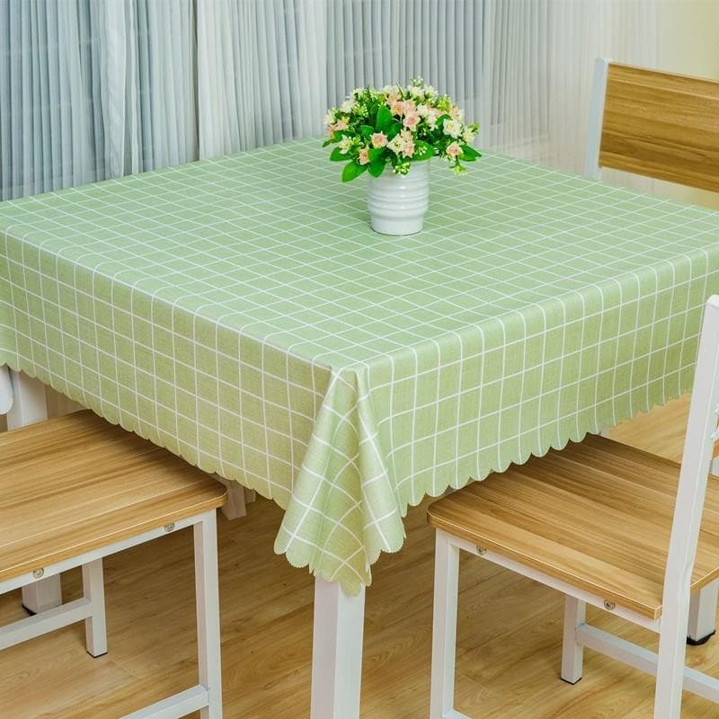 テーブルクロス 可愛らしい水玉模様とナチュラル格子柄テーブルクロス