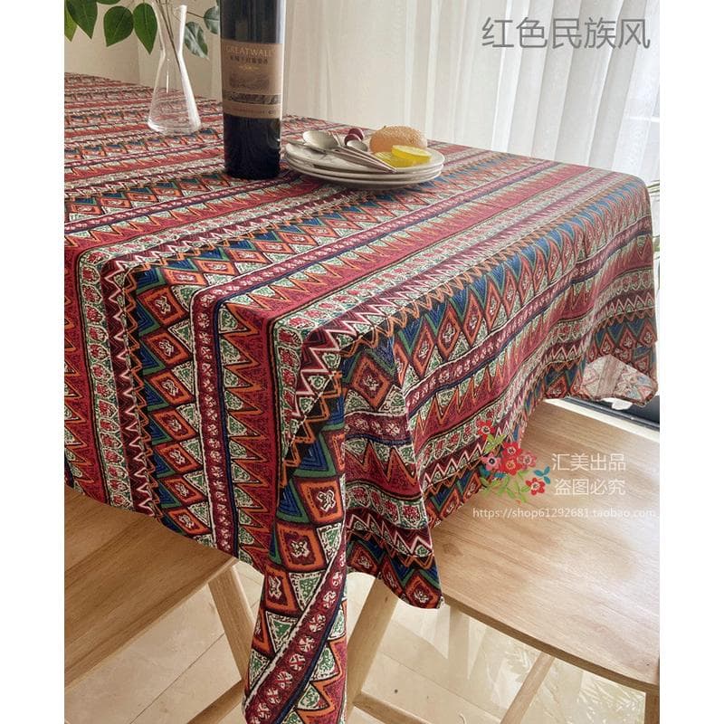 北欧風格子模様の防水テーブルクロス