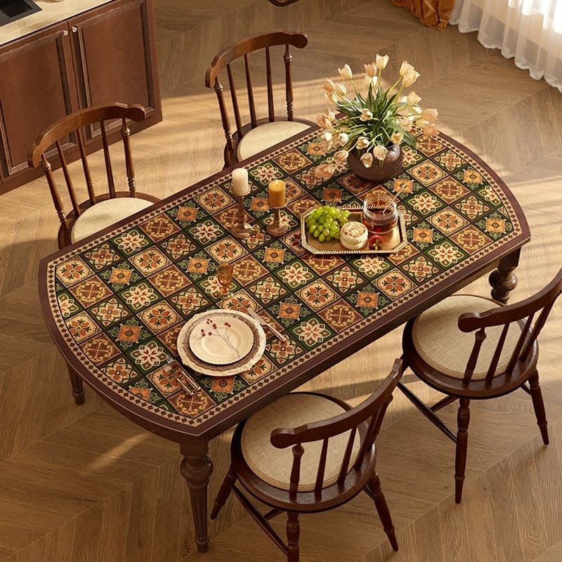 テーブルクロス ビニール 華麗な装飾模様 防水テーブルカバー