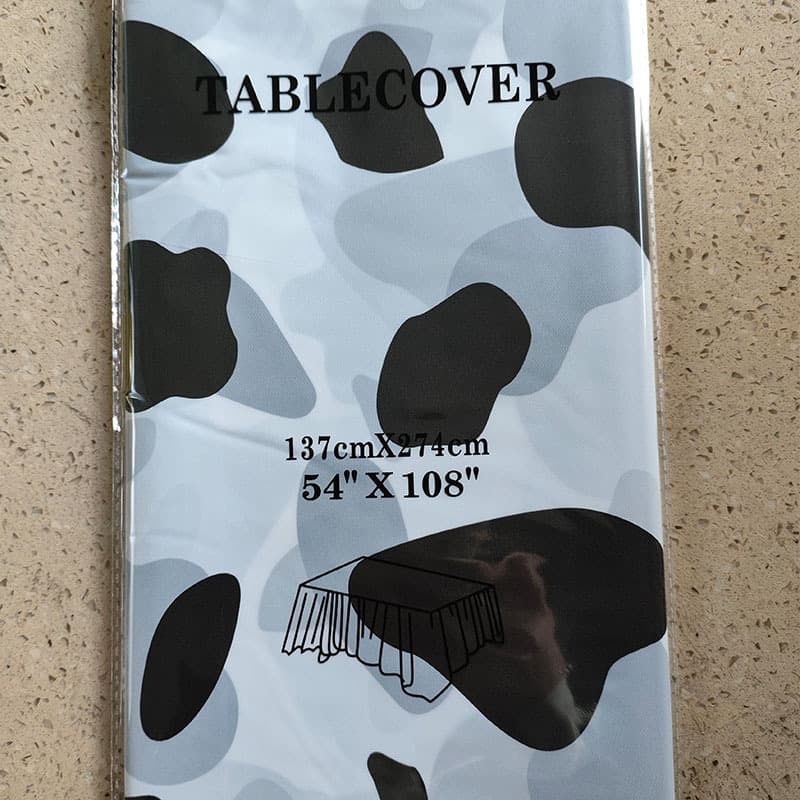 テーブルクロス 牛柄斑点模様防水ビニールテーブルクロス