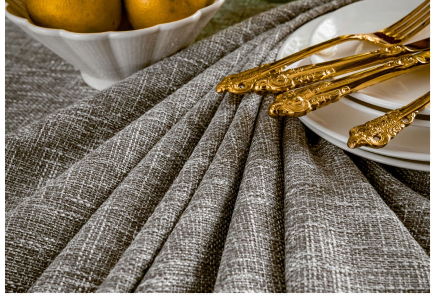 テーブルクロス リネン 上品なタッセル装飾テーブルクロス