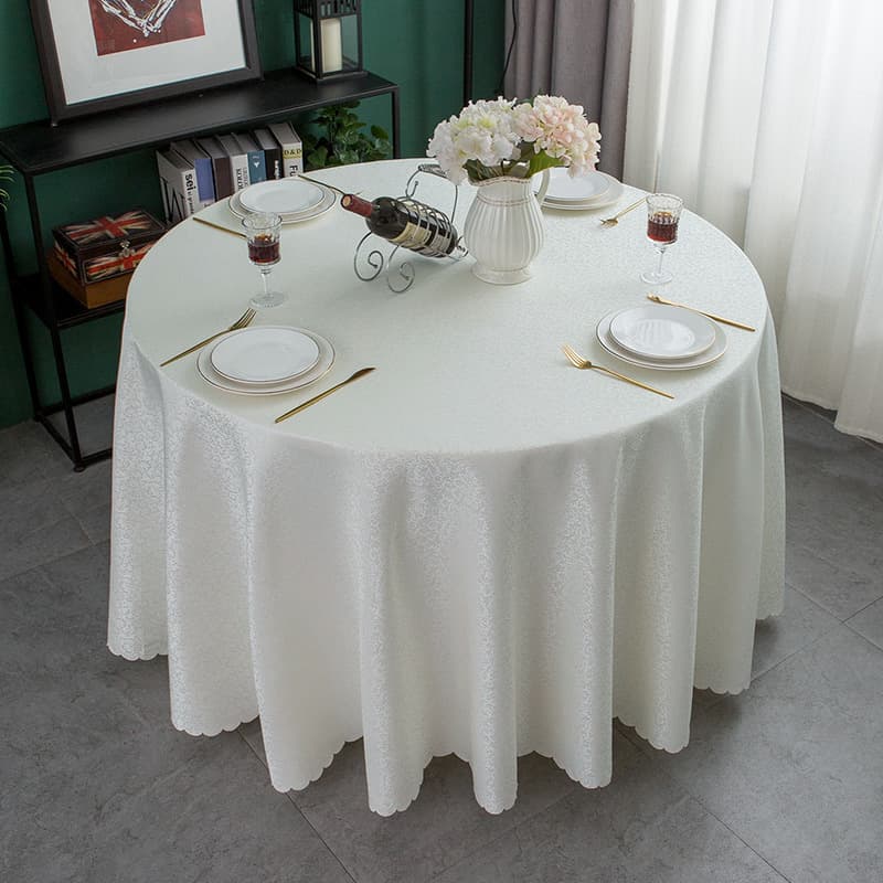 テーブルクロス 花模様ジャカード円卓テーブルクロス