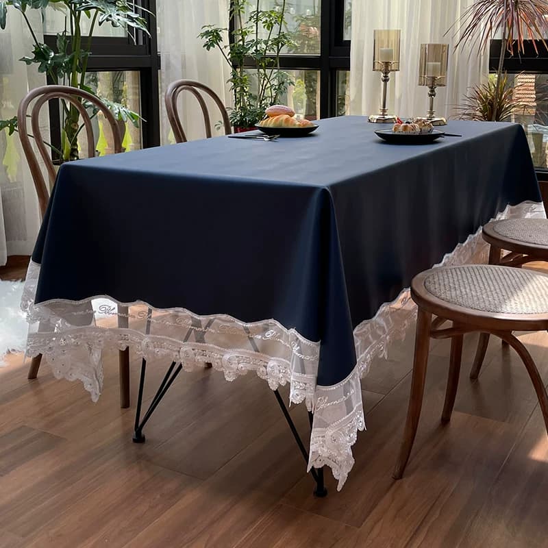 テーブルクロス ビニール 上品レース縁取りビニールクロス